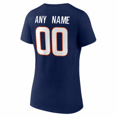 Denver Broncos Women's Team Authentic Personalized Name & Number V-Neck T-Shirt Navy | NFL