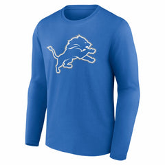 Detroit Lions Team Authentic Personalized Name & Number Long Sleeve T-Shirt Blue | NFL