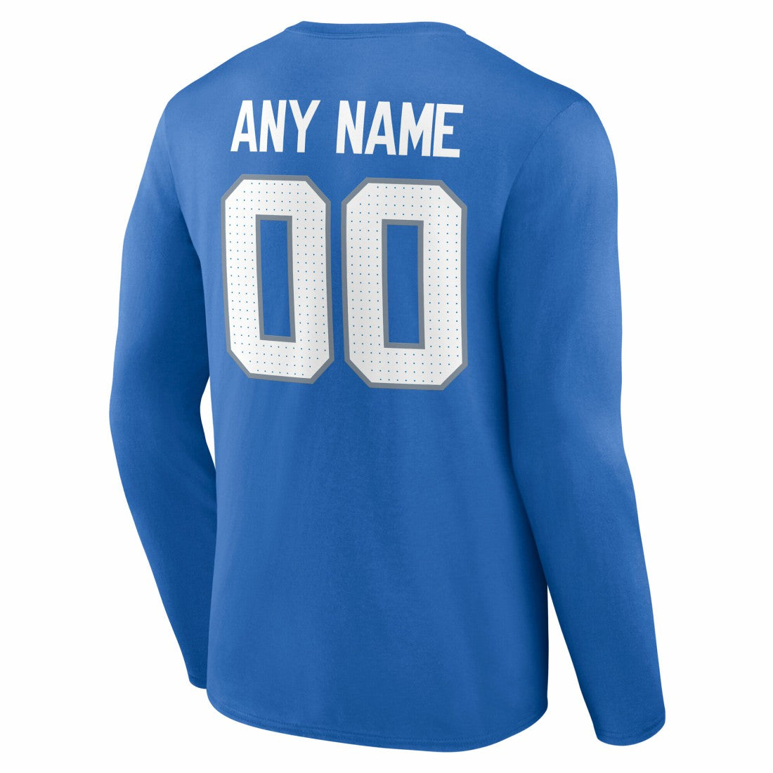 Detroit Lions Team Authentic Personalized Name & Number Long Sleeve T-Shirt Blue | NFL