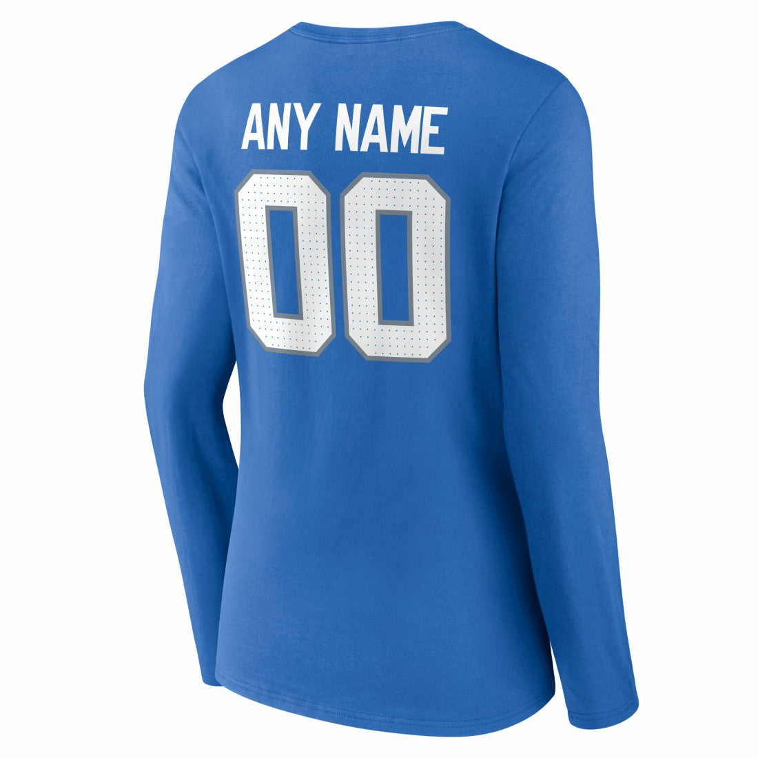 Detroit Lions Women's Team Authentic Personalized Name & Number Long Sleeve V-Neck T-Shirt Blue | NFL