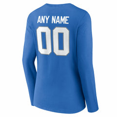 Detroit Lions Women's Team Authentic Personalized Name & Number Long Sleeve V-Neck T-Shirt Blue | NFL