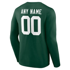 Green Bay Packers Team Authentic Personalized Name & Number Long Sleeve T-Shirt Green | NFL