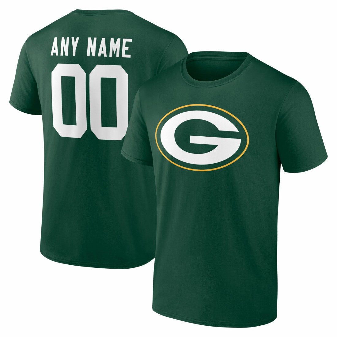 Green Bay Packers Team Authentic Personalized Name & Number T-Shirt Green | NFL