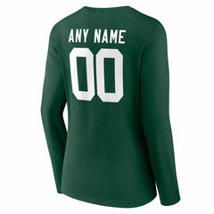 Green Bay Packers Women's Team Authentic Personalized Name & Number Long Sleeve V-Neck T-Shirt Green | NFL