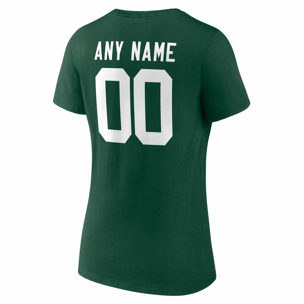 Green Bay Packers Women's Team Authentic Personalized Name & Number V-Neck T-Shirt Green | NFL