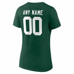 Green Bay Packers Women's Team Authentic Personalized Name & Number V-Neck T-Shirt Green | NFL