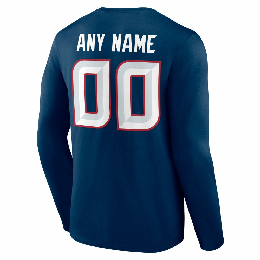 Houston Texans Team Authentic Personalized Name & Number Long Sleeve T-Shirt Navy | NFL