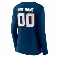 Houston Texans Women's Team Authentic Personalized Name & Number Long Sleeve V-Neck T-Shirt Navy | NFL