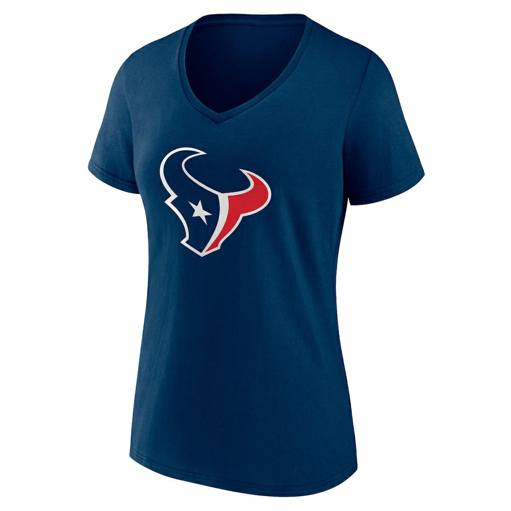 Houston Texans Women's Team Authentic Personalized Name & Number V-Neck T-Shirt Navy | NFL