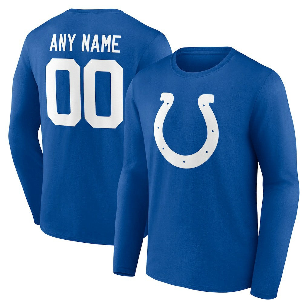 Indianapolis Colts Team Authentic Personalized Name & Number Long Sleeve T-Shirt Royal | NFL