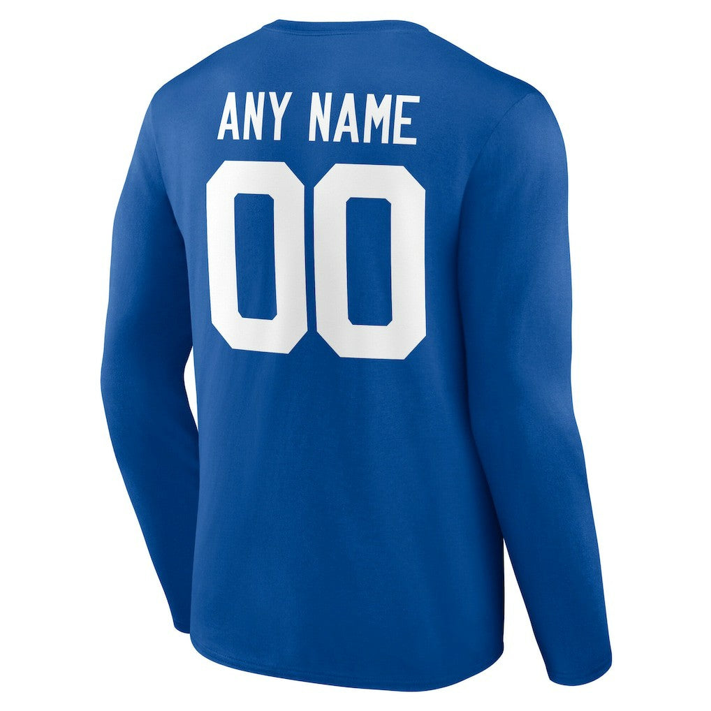 Indianapolis Colts Team Authentic Personalized Name & Number Long Sleeve T-Shirt Royal | NFL