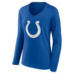 Indianapolis Colts Women's Team Authentic Personalized Name & Number Long Sleeve V-Neck T-Shirt Royal | NFL