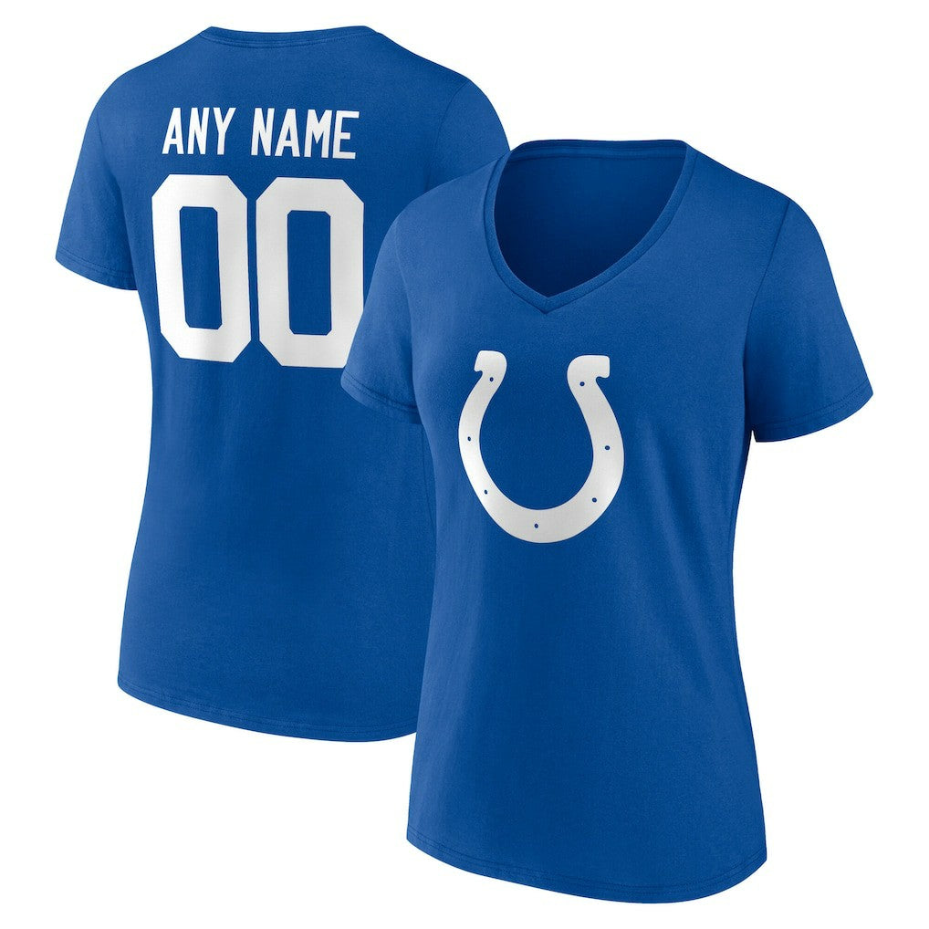 Indianapolis Colts Women's Team Authentic Personalized Name & Number V-Neck T-Shirt Royal | NFL