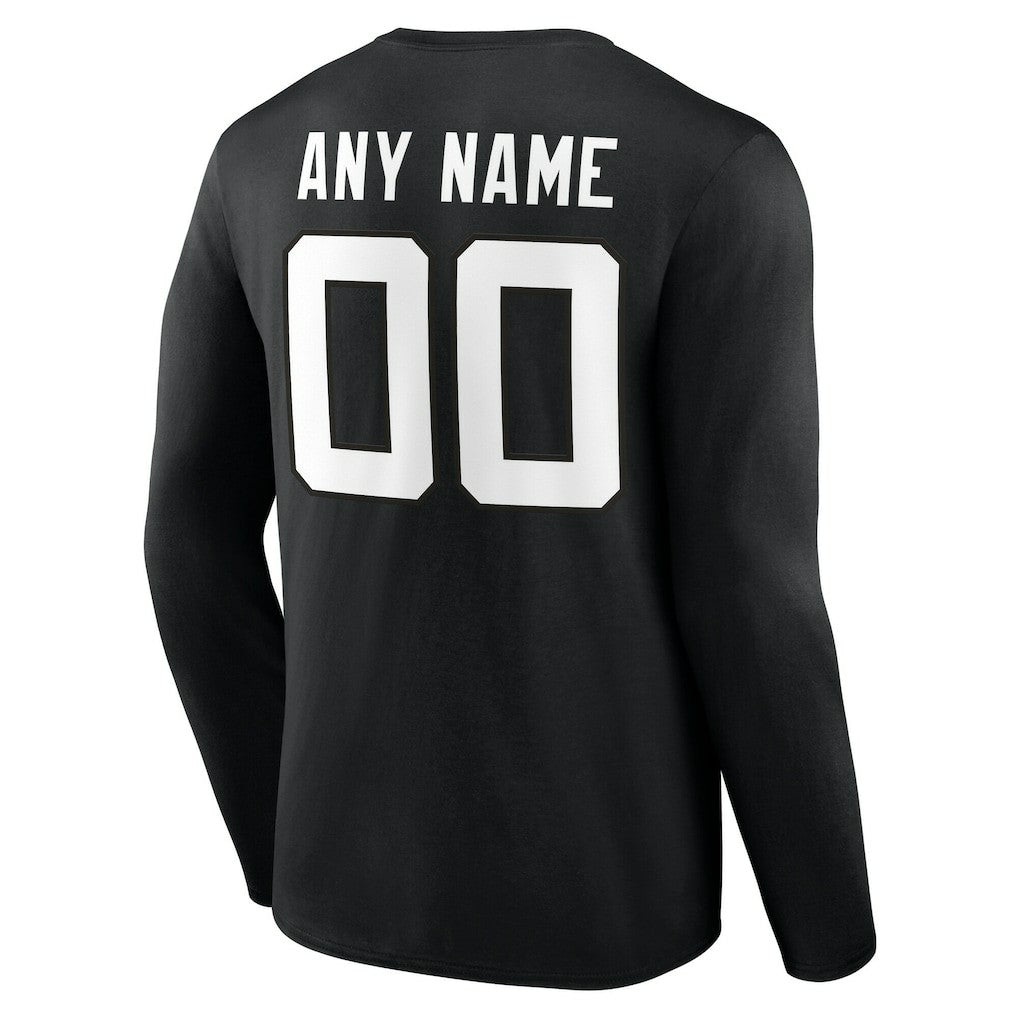 Jacksonville Jaguars Team Authentic Personalized Name & Number Long Sleeve T-Shirt Black | NFL