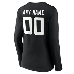Jacksonville Jaguars Women's Team Authentic Personalized Name & Number Long Sleeve V-Neck T-Shirt Black | NFL