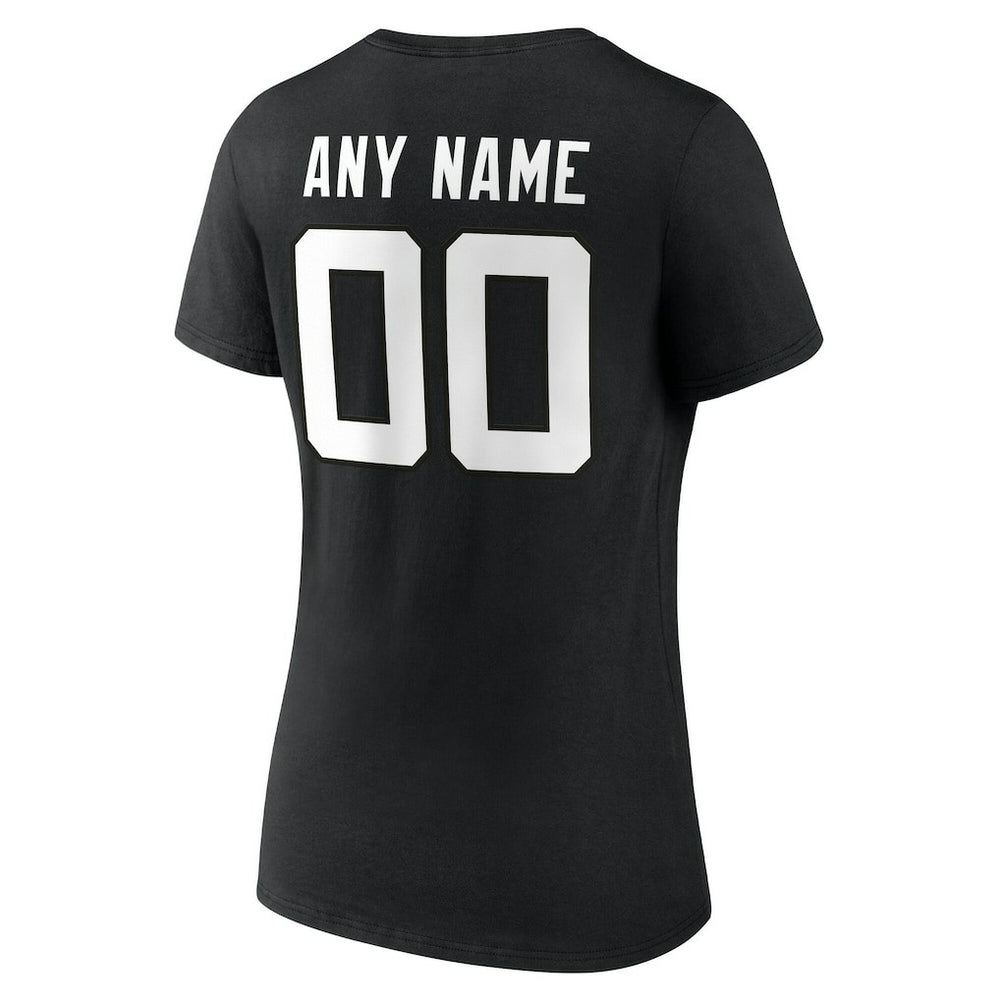 Jacksonville Jaguars Women's Team Authentic Personalized Name & Number V-Neck T-Shirt Black | NFL