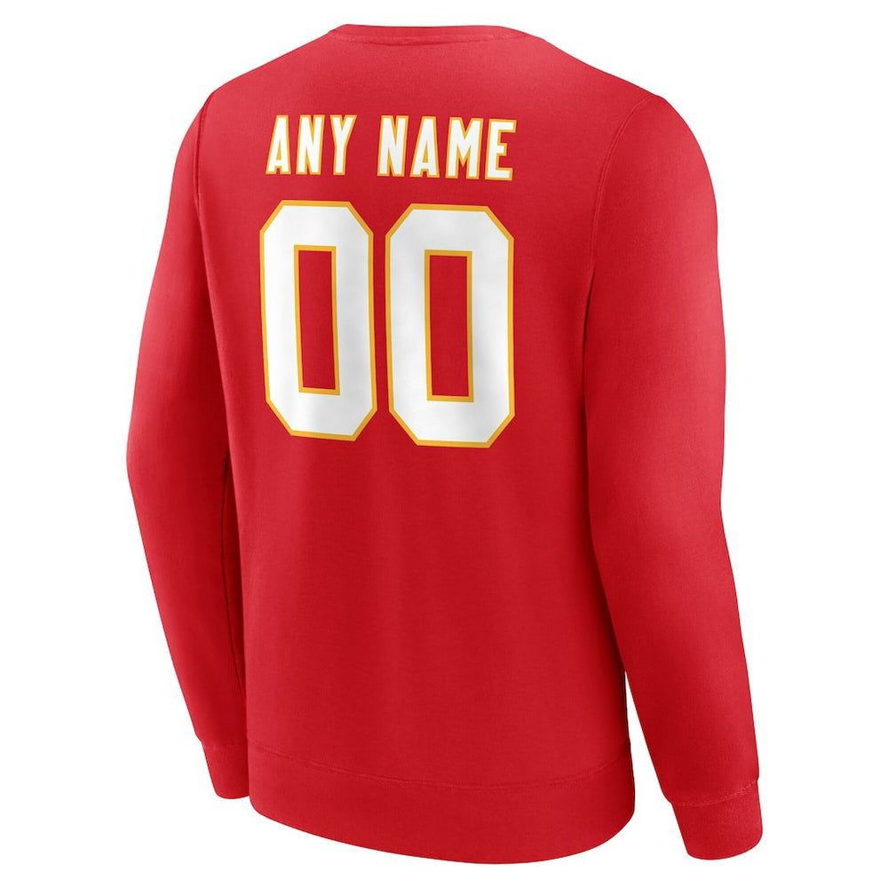Kansas City Chiefs Team Authentic Personalized Name & Number Sweatshirt Red | NFL