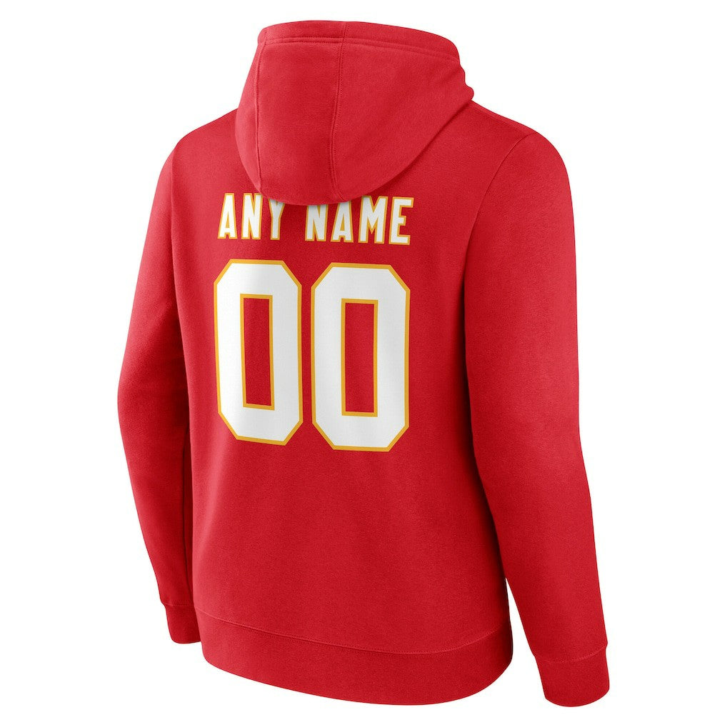 Kansas City Chiefs Team Authentic Personalized Name & Number Hoodie Red | NFL
