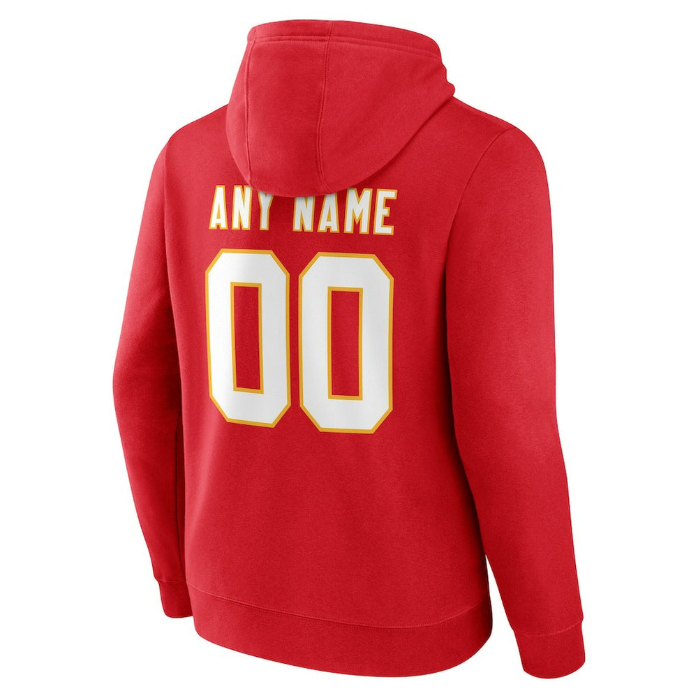Kansas City Chiefs Team Authentic Personalized Name & Number Hoodie Red | NFL