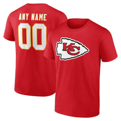Kansas City Chiefs Team Authentic Personalized Name & Number T-Shirt Red | NFL
