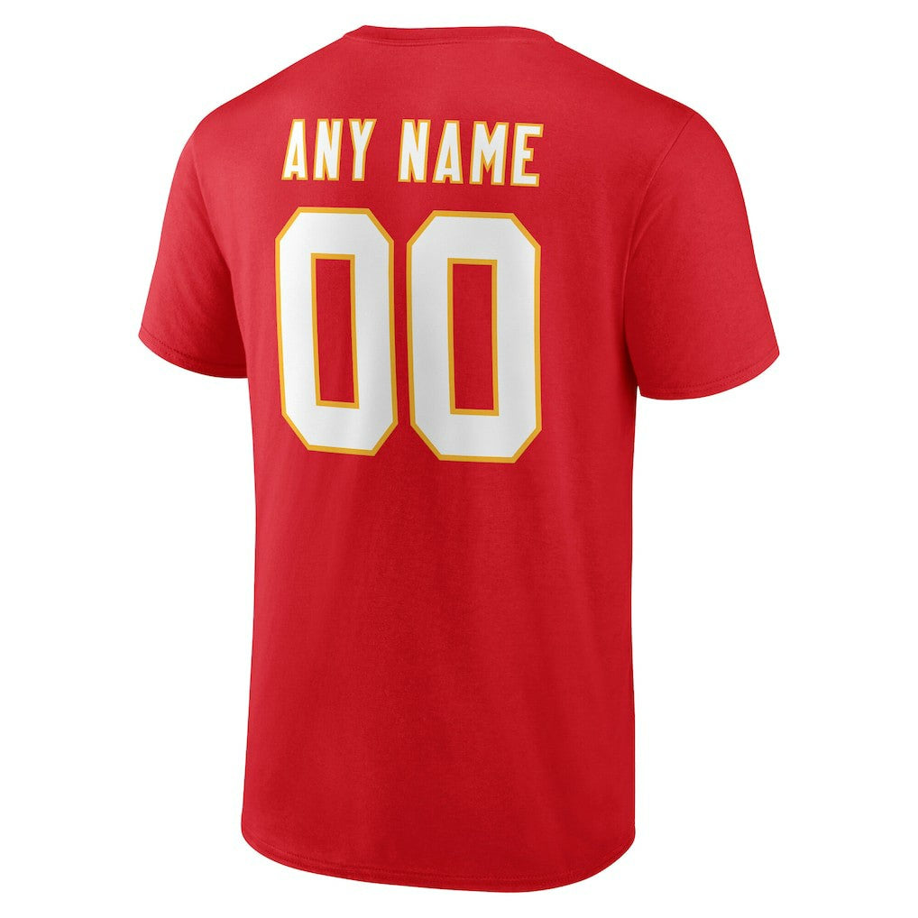 Kansas City Chiefs Team Authentic Personalized Name & Number T-Shirt Red | NFL