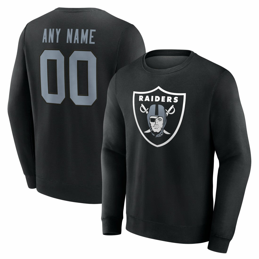 Las Vegas Raiders Team Authentic Personalized Name & Number Sweatshirt Black | NFL
