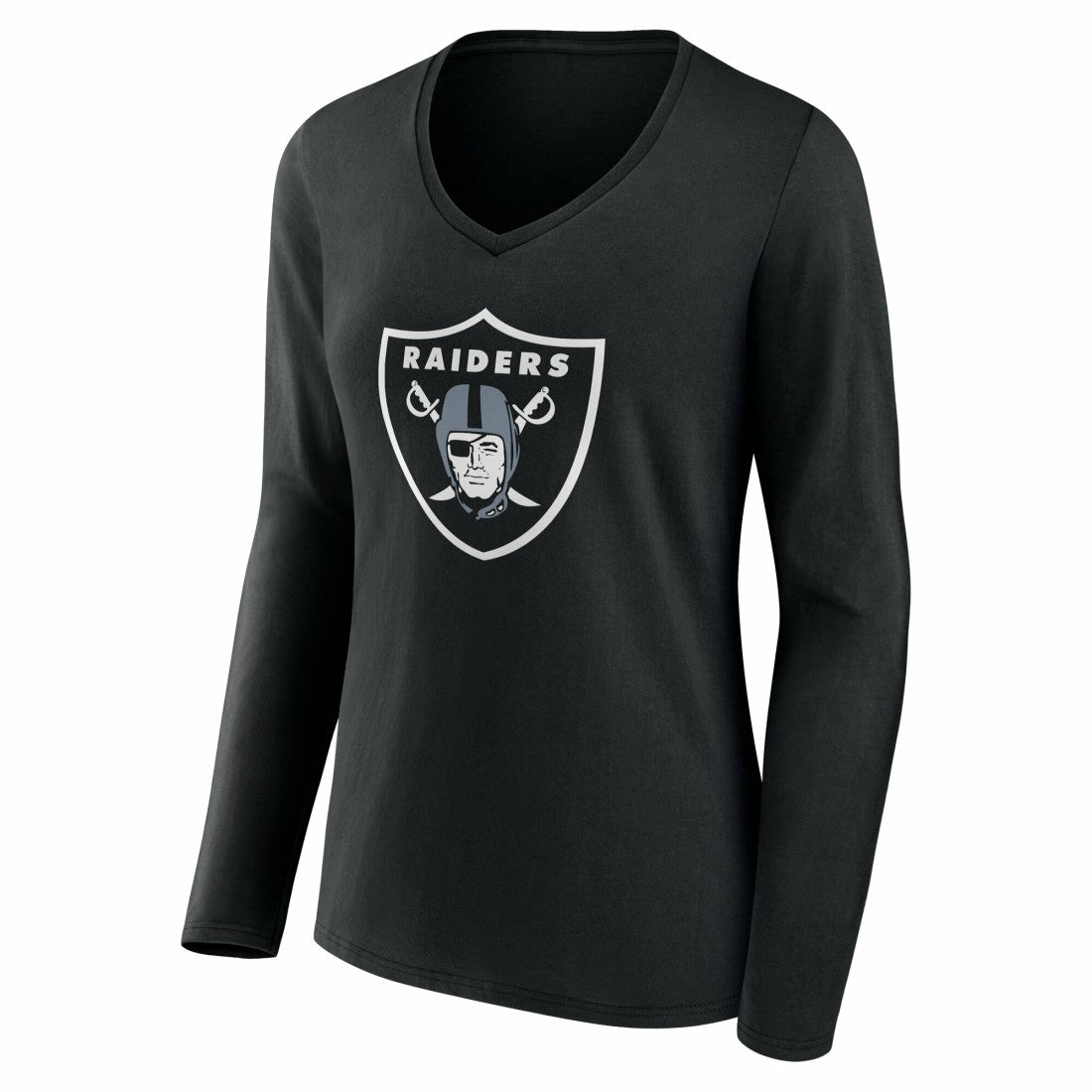 Las Vegas Raiders Women's Team Authentic Personalized Name & Number Long Sleeve V-Neck T-Shirt Black | NFL