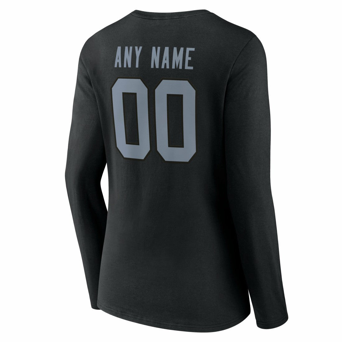 Las Vegas Raiders Women's Team Authentic Personalized Name & Number Long Sleeve V-Neck T-Shirt Black | NFL