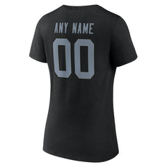 Las Vegas Raiders Women's Team Authentic Personalized Name & Number V-Neck T-Shirt Black | NFL