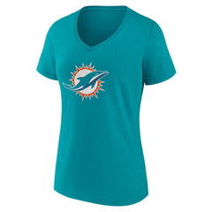 Miami Dolphins Women's Team Authentic Personalized Name & Number V-Neck T-Shirt Aqua | NFL