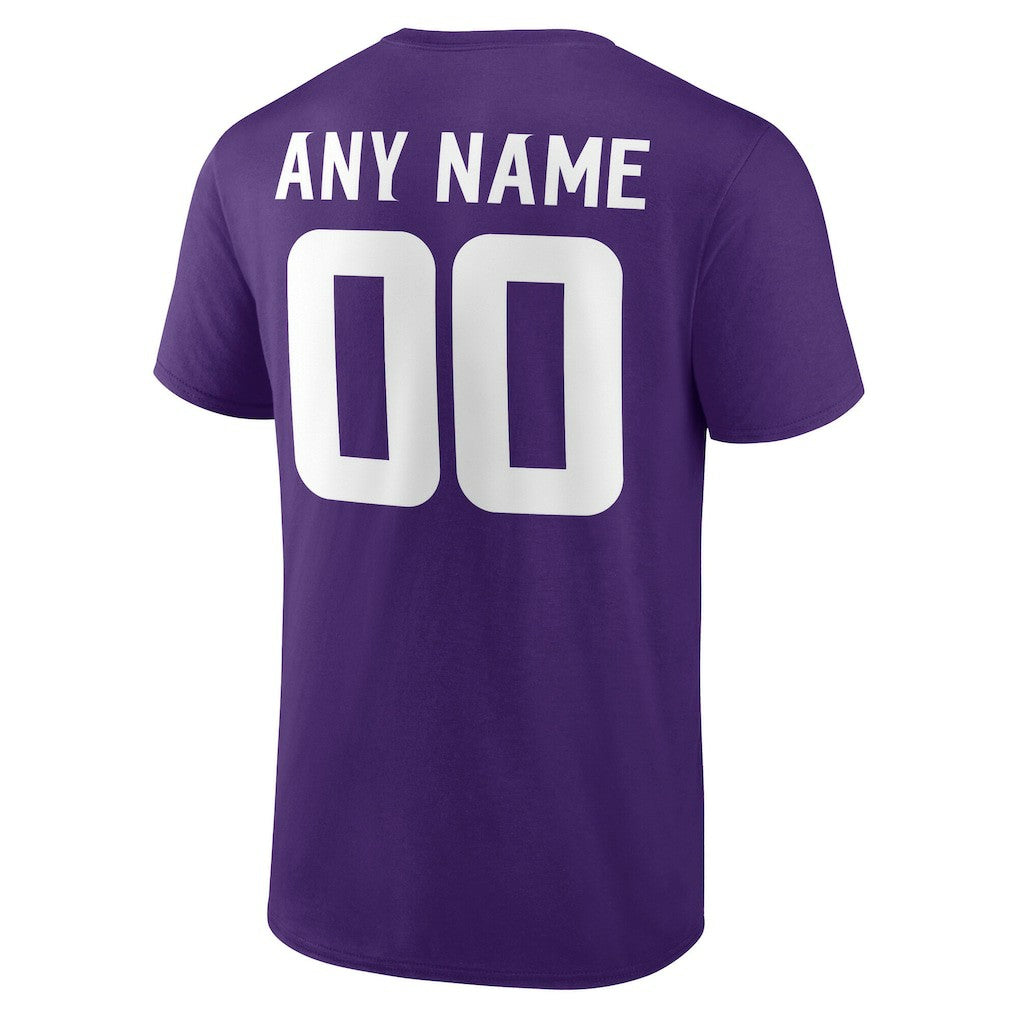 Minnesota Vikings Team Authentic Personalized Name & Number T-Shirt Purple | NFL