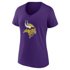 Minnesota Vikings Women's Team Authentic Personalized Name & Number V-Neck T-Shirt Purple | NFL