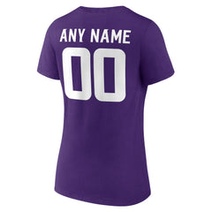 Minnesota Vikings Women's Team Authentic Personalized Name & Number V-Neck T-Shirt Purple | NFL