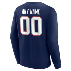 New England Patriots Team Authentic Personalized Name & Number Sweatshirt Navy | NFL