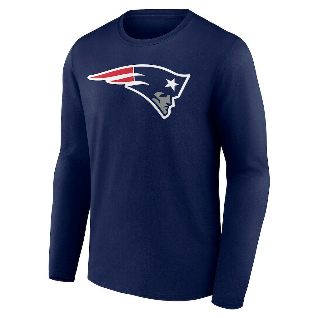 New England Patriots Team Authentic Personalized Name & Number Long Sleeve T-Shirt Navy | NFL