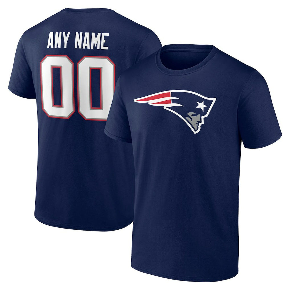 New England Patriots Team Authentic Personalized Name & Number T-Shirt Navy | NFL