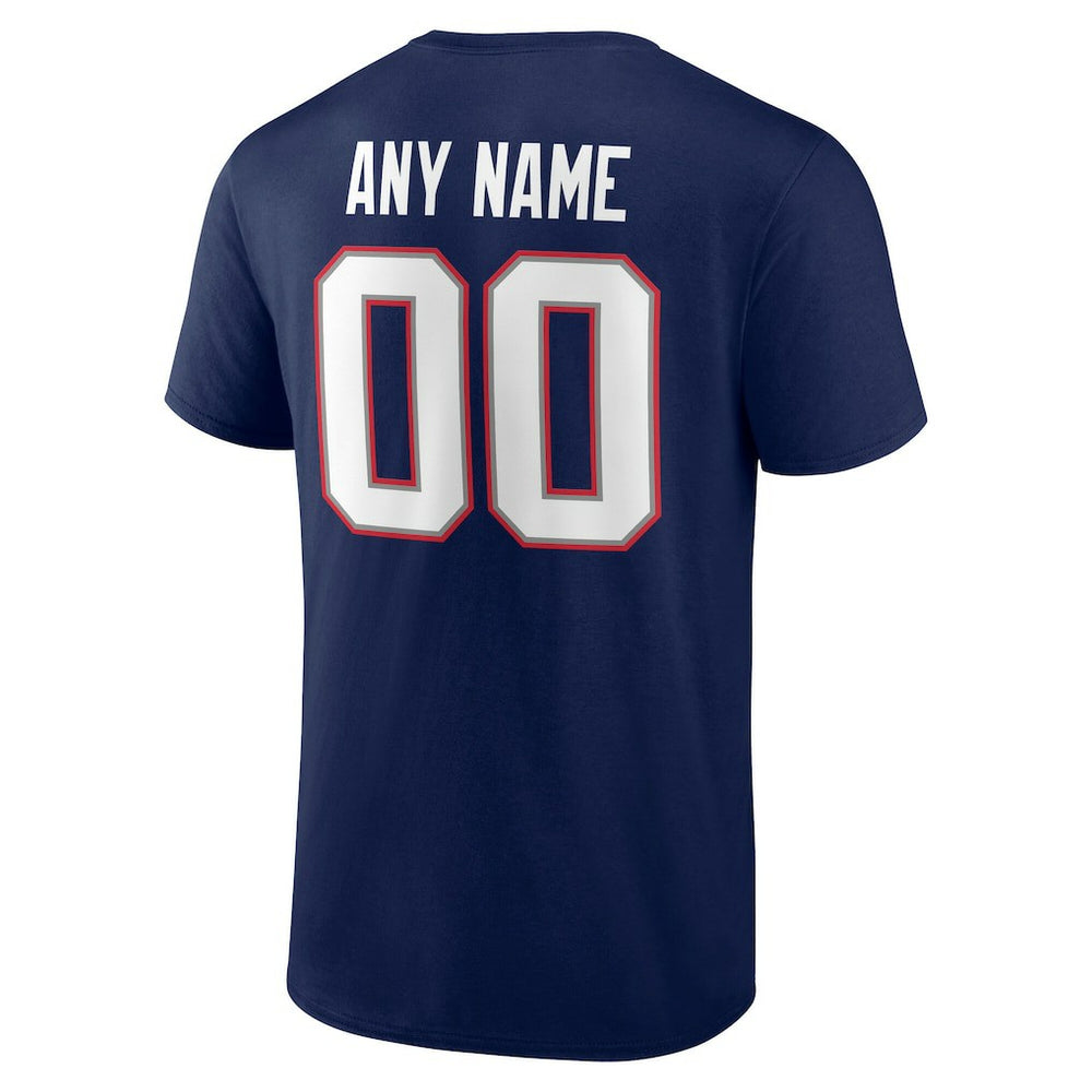 New England Patriots Team Authentic Personalized Name & Number T-Shirt Navy | NFL