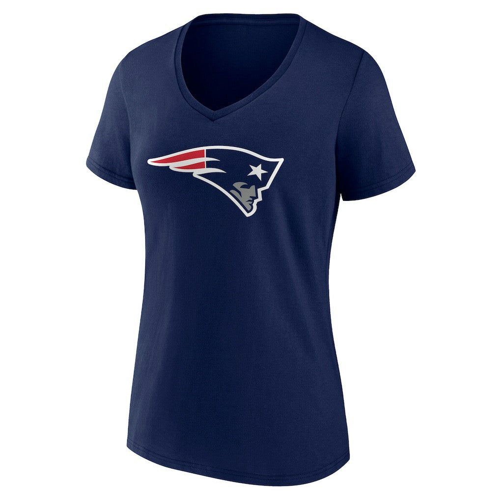 New England Patriots Women's Team Authentic Personalized Name & Number V-Neck T-Shirt Navy | NFL