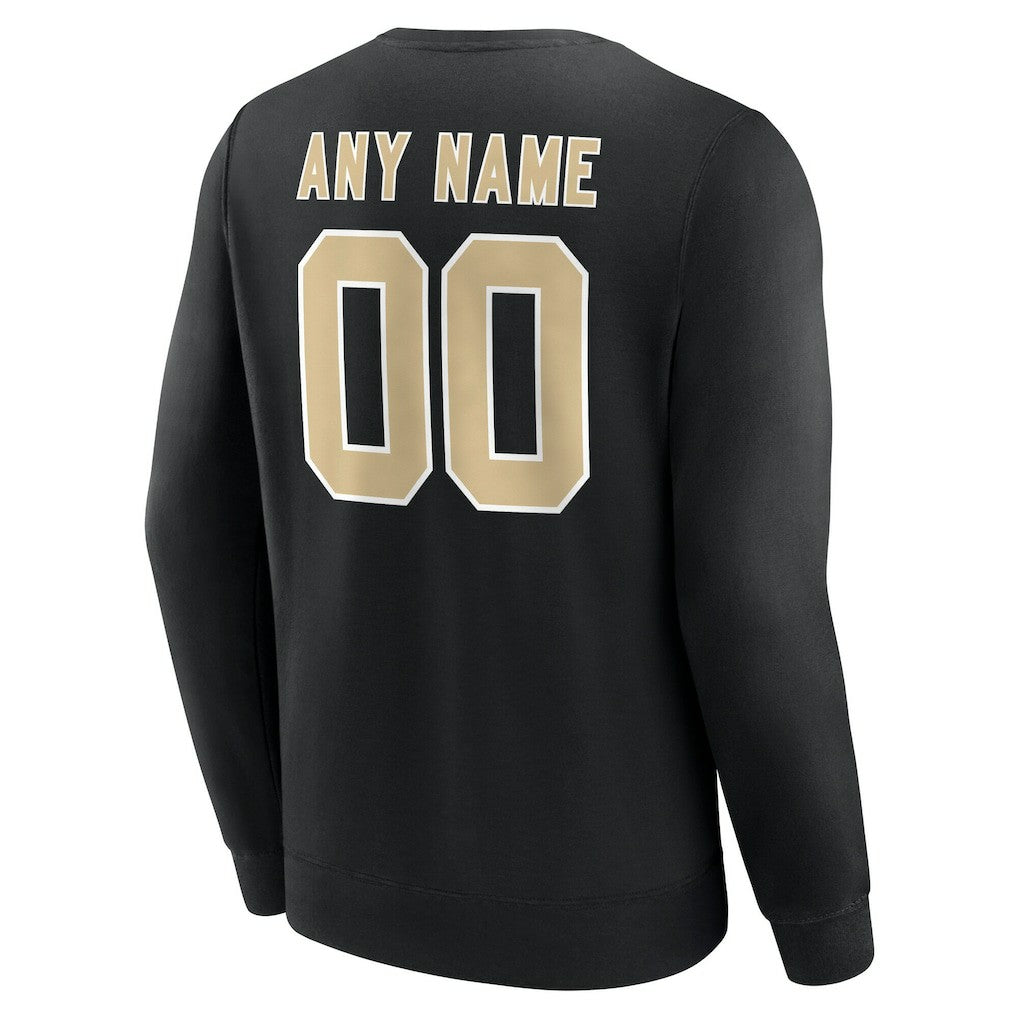 New Orleans Saints Team Authentic Personalized Name & Number Sweatshirt Black | NFL