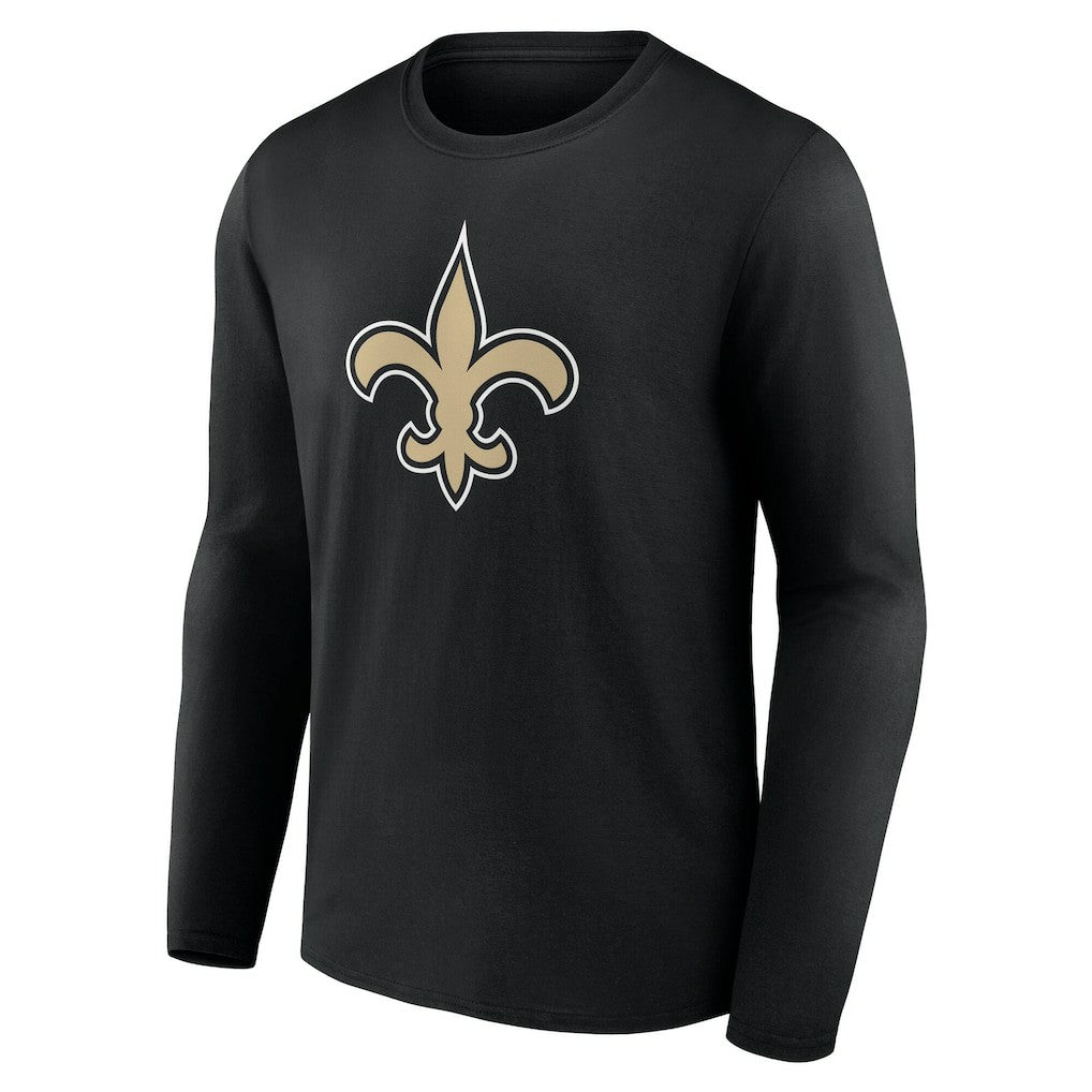 New Orleans Saints Team Authentic Personalized Name & Number Long Sleeve T-Shirt Black | NFL