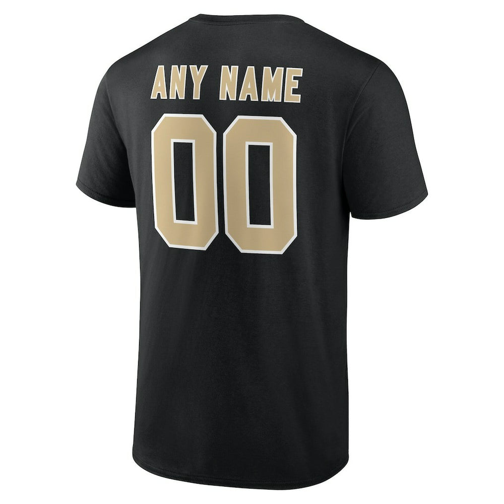 New Orleans Saints Team Authentic Personalized Name & Number T-Shirt Black | NFL