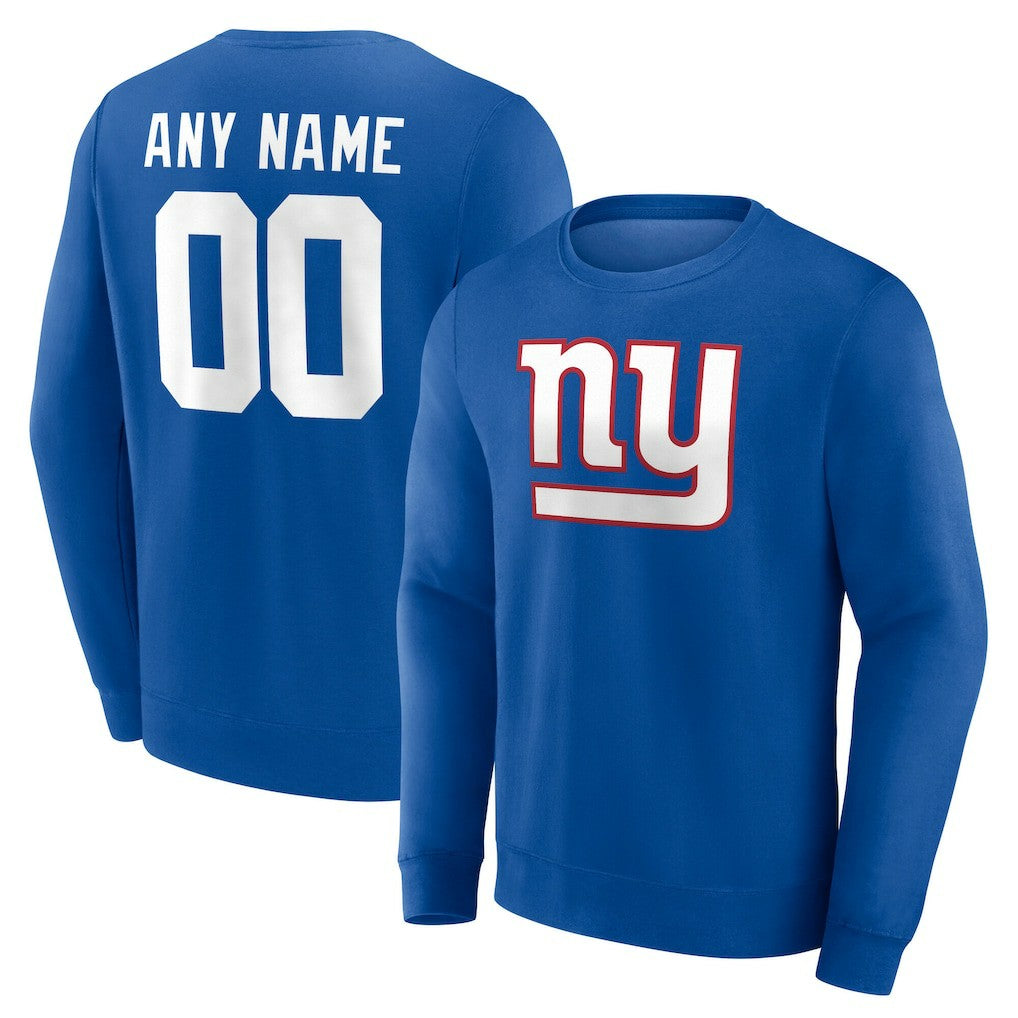 New York Giants Team Authentic Personalized Name & Number Sweatshirt Royal | NFL