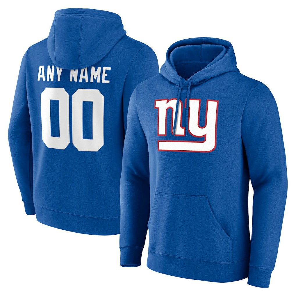 New York Giants Team Authentic Personalized Name & Number Hoodie Royal | NFL