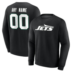 New York Jets Team Authentic Personalized Name & Number Sweatshirt Black | NFL