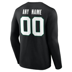 New York Jets Team Authentic Personalized Name & Number Long Sleeve T-Shirt Black | NFL