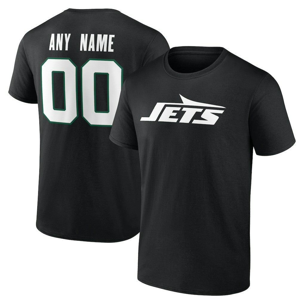 New York Jets Team Authentic Personalized Name & Number T-Shirt Black | NFL