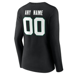 New York Jets Women's Team Authentic Personalized Name & Number Long Sleeve V-Neck T-Shirt Black | NFL