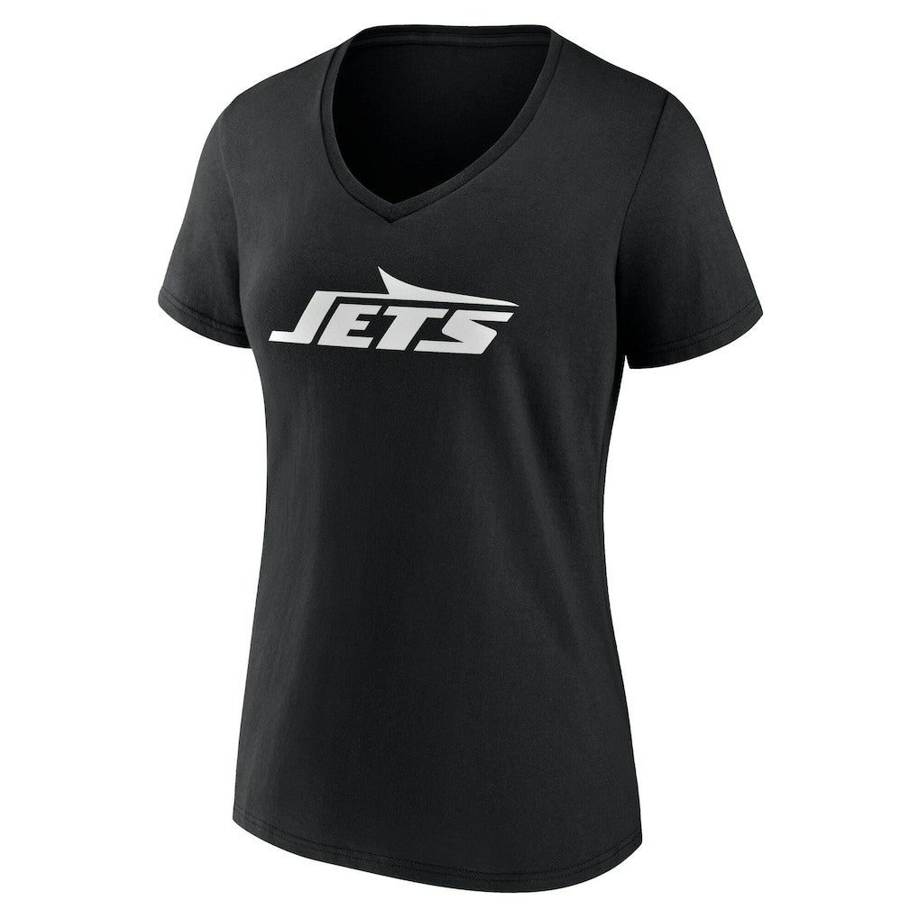 New York Jets Women's Team Authentic Personalized Name & Number V-Neck T-Shirt Black | NFL