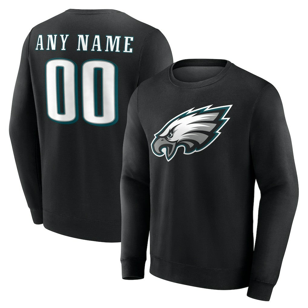 Philadelphia Eagles Team Authentic Personalized Name & Number Sweatshirt Black | NFL