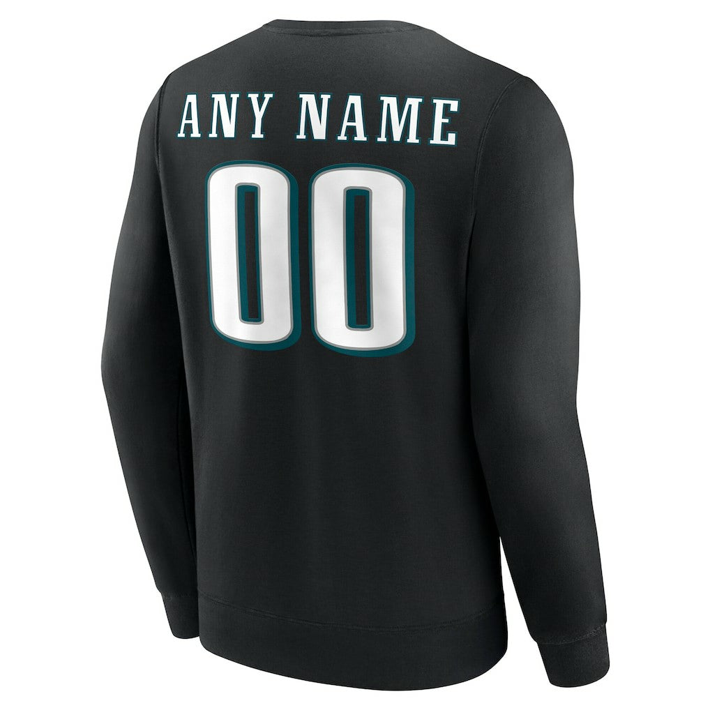 Philadelphia Eagles Team Authentic Personalized Name & Number Sweatshirt Black | NFL